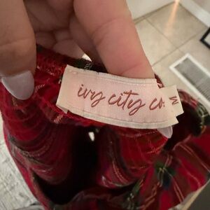 Ivy City Co. Red Plaid Top